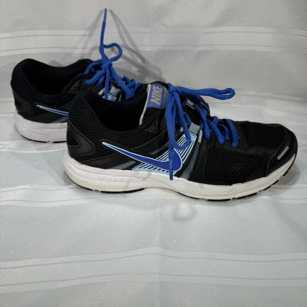 Nike Black Blue Running Shoes Womens Size Eight Good Condition